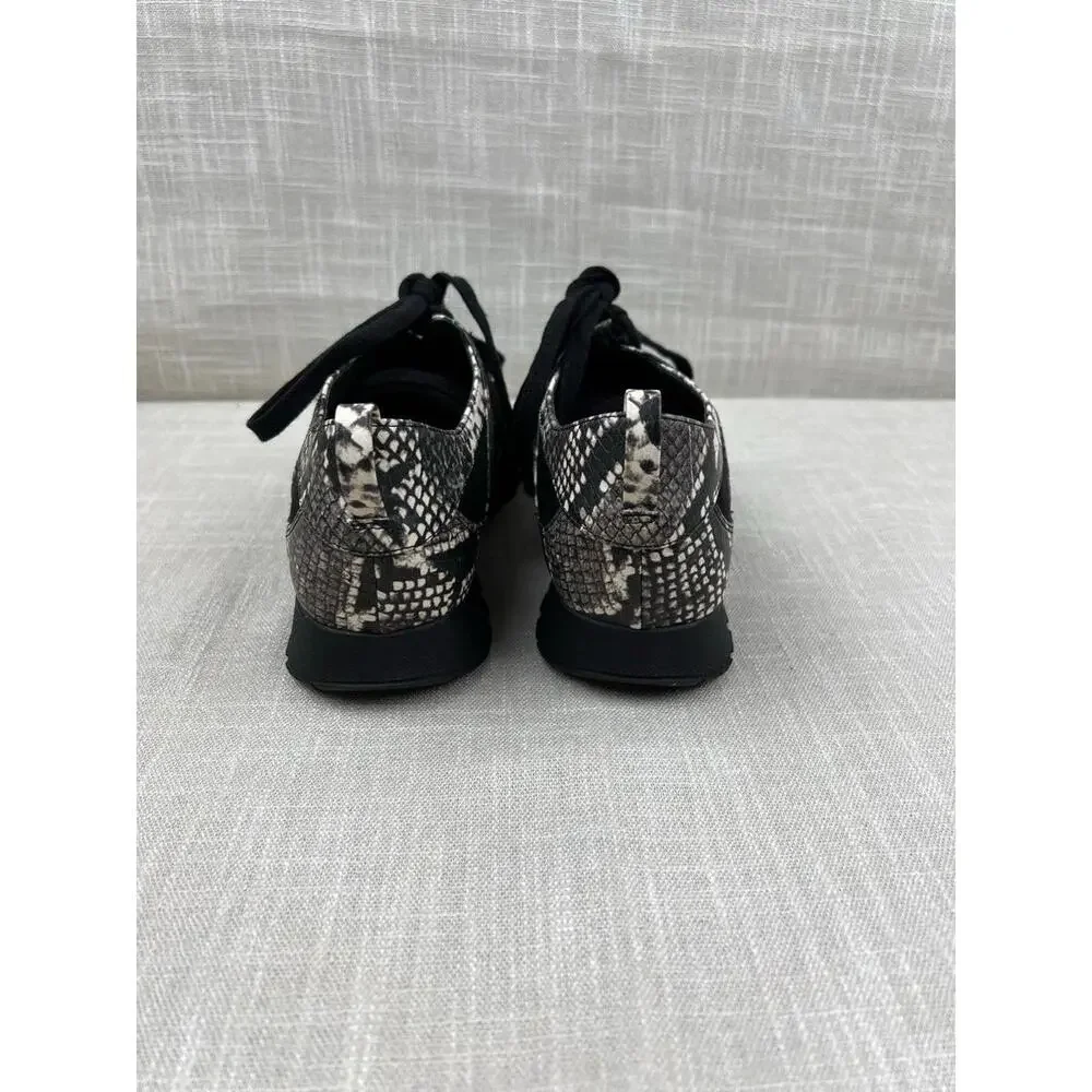 Gili Womens Black and Snake Print Sneakers Size 9M/39‎